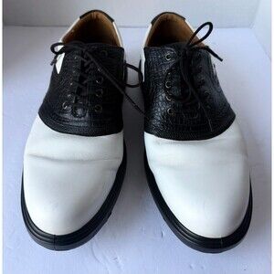 ECCO UNISEX GOLF STRIKE HYDROMAX LEATHER SHOES IN BLACK AND WHITE Ecco | Shoes | Ecco Mens Strike 2 Hydromax Spiked Golf Shoe  main image 2